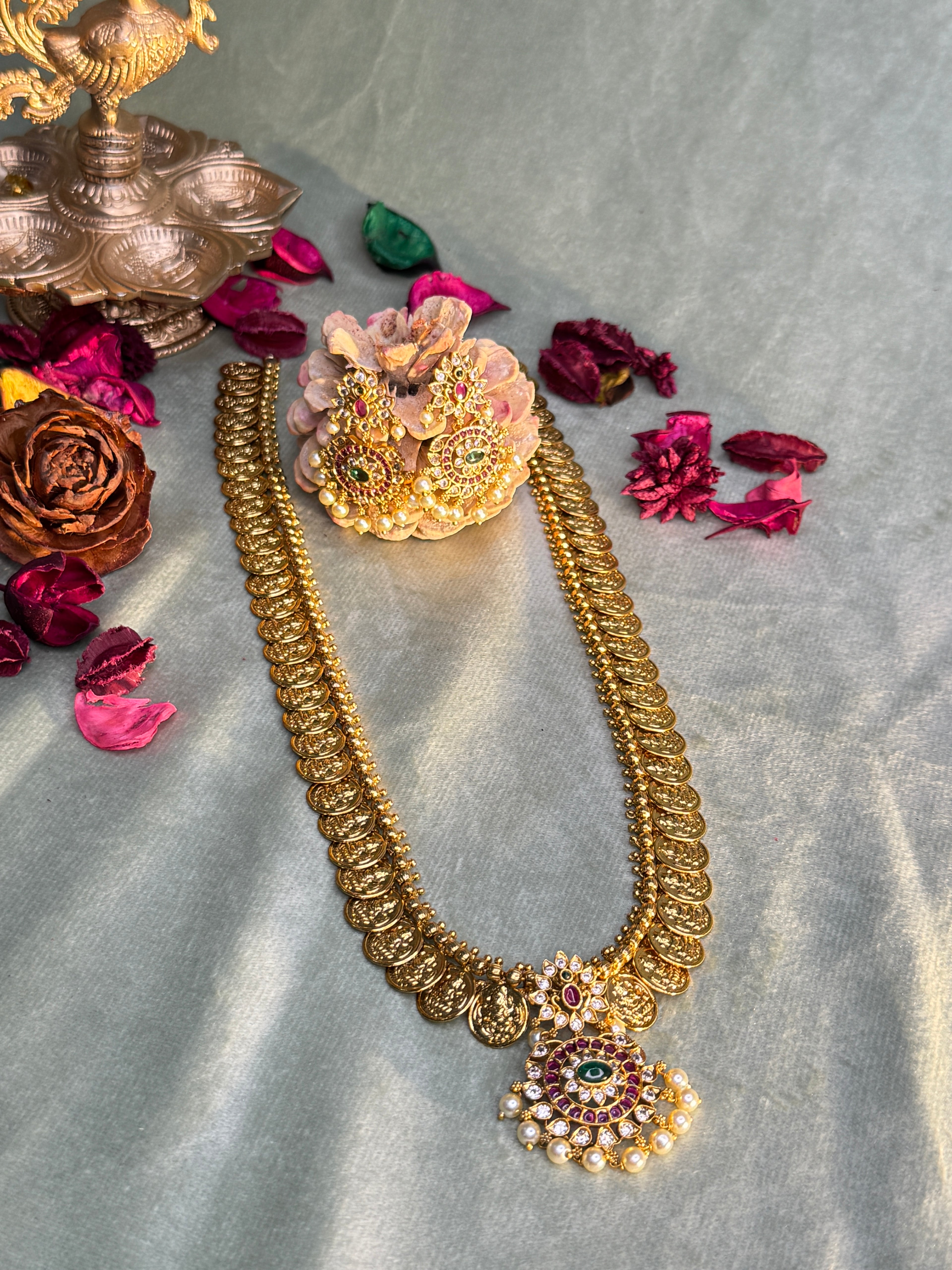 Sri Mahalakshmi Vaibhava Kasu Haram Set – Premium South Indian Temple Jewellery Masterpiece Edition