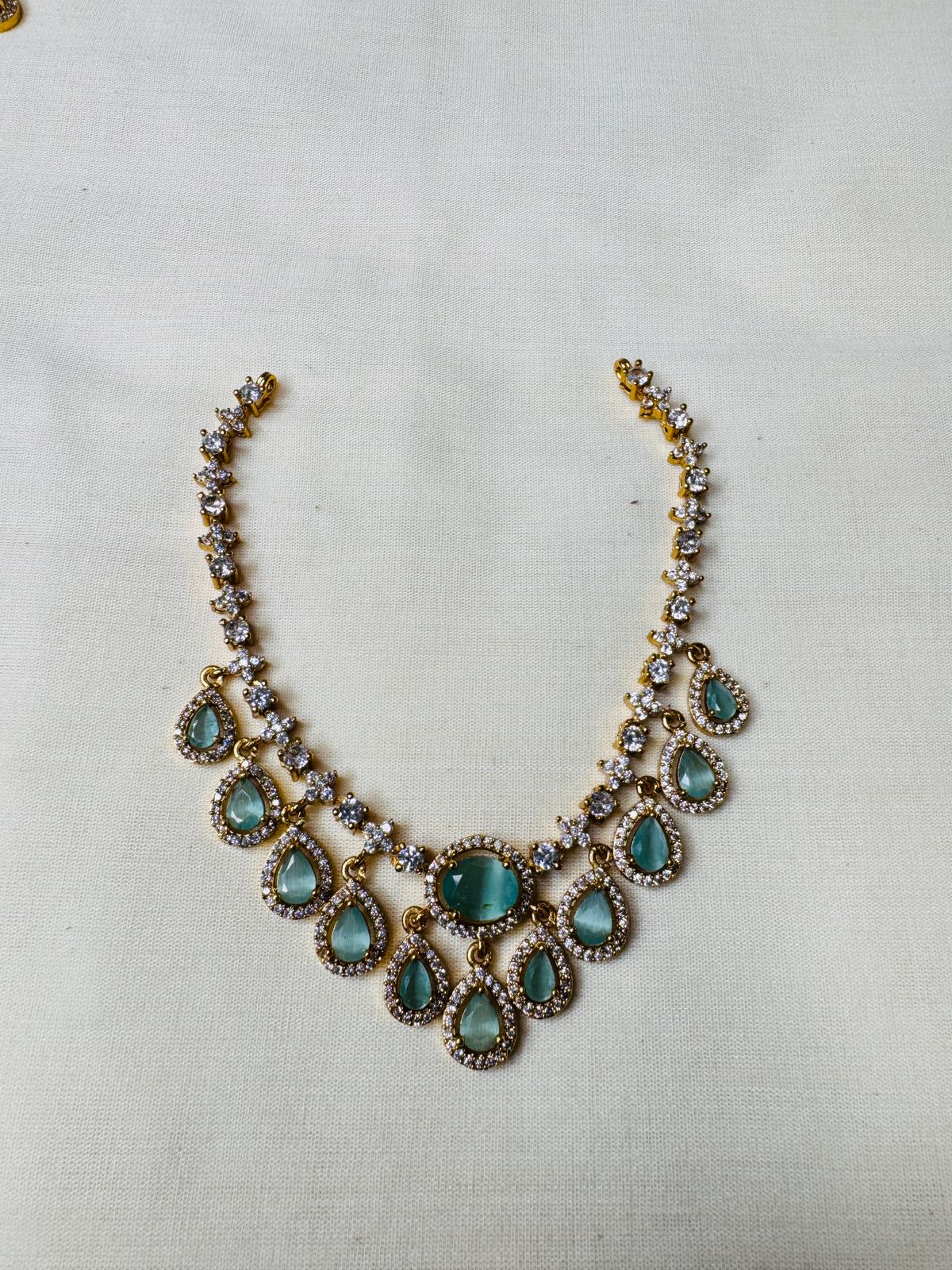 The Ethereal Mint Blossom Droplet Necklace